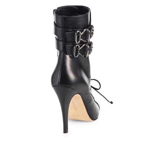 Manolo Blahnik Secunda High Heel Lace-Up Ankle Boot Color Black Size EU 40/US 10