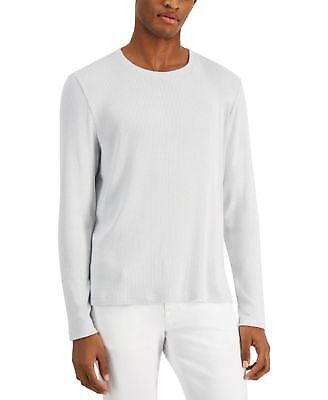 INC International Concepts Men's Textured Crewneck Sweater Color White Pure Size 2XL