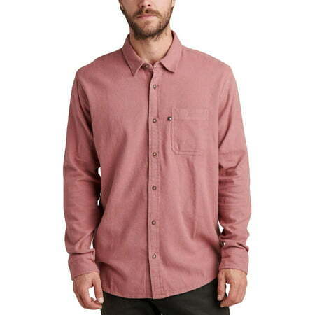 Junk Food Men's Adrien Long Sleeve Button Down Shirt Color Withered Rose Size 2XL