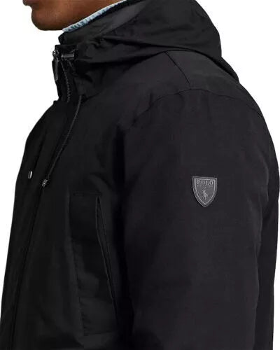 Polo Ralph Lauren Men's Twill Hooded Coat Color Polo Black Size L