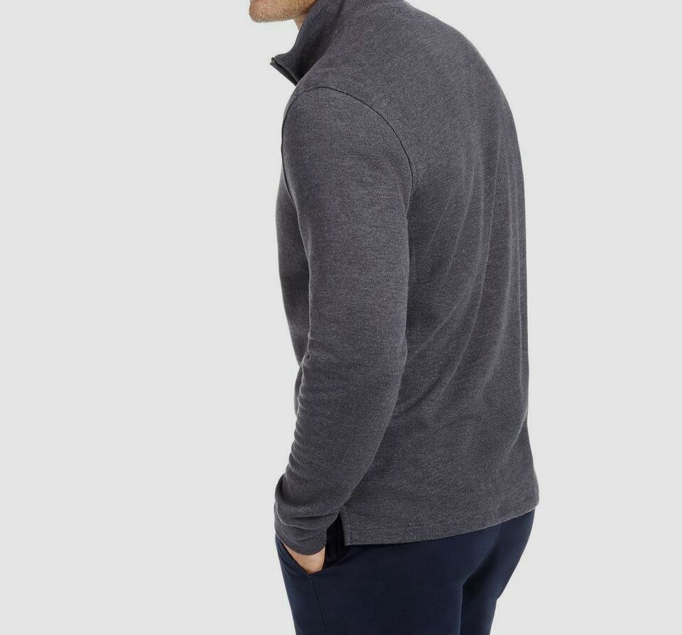 Club Room Men's Quarter-Zip French Rib Pullover Sweater Color Dark Grey Size 2XL
