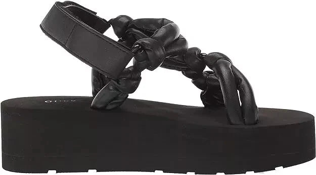 GUESS Women's Albina Wedge Sandals Black Size 6 - Floor Sample