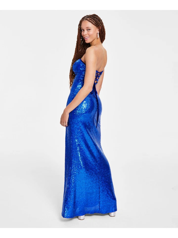 Emerald Sundae Juniors Sequin V-Wire Mermaid Dress Royal Size 2XL