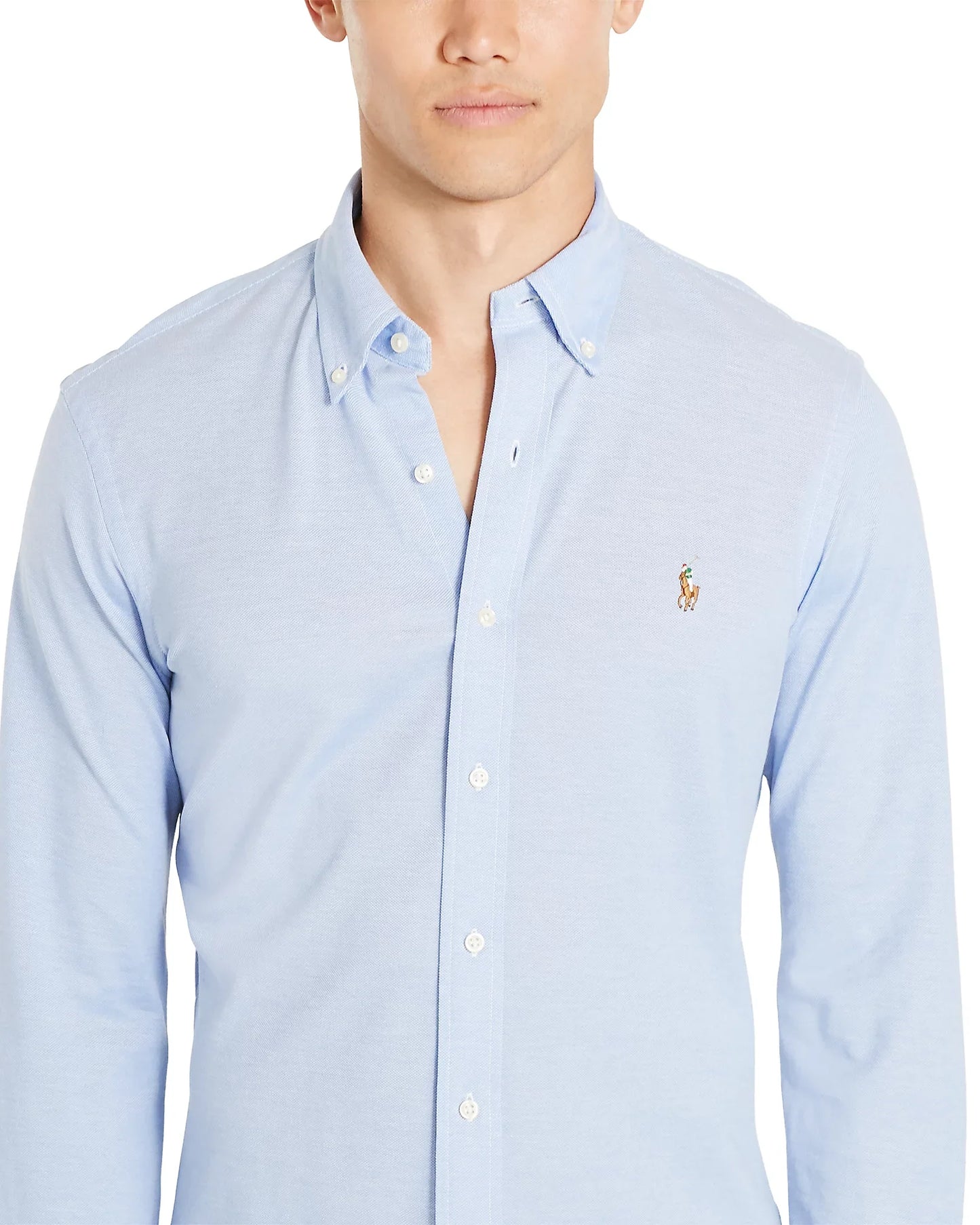 Polo Ralph Lauren Men's Classic-Fit Button Down Collar Solid Dress Shirt Color Blue Size 17 34/35