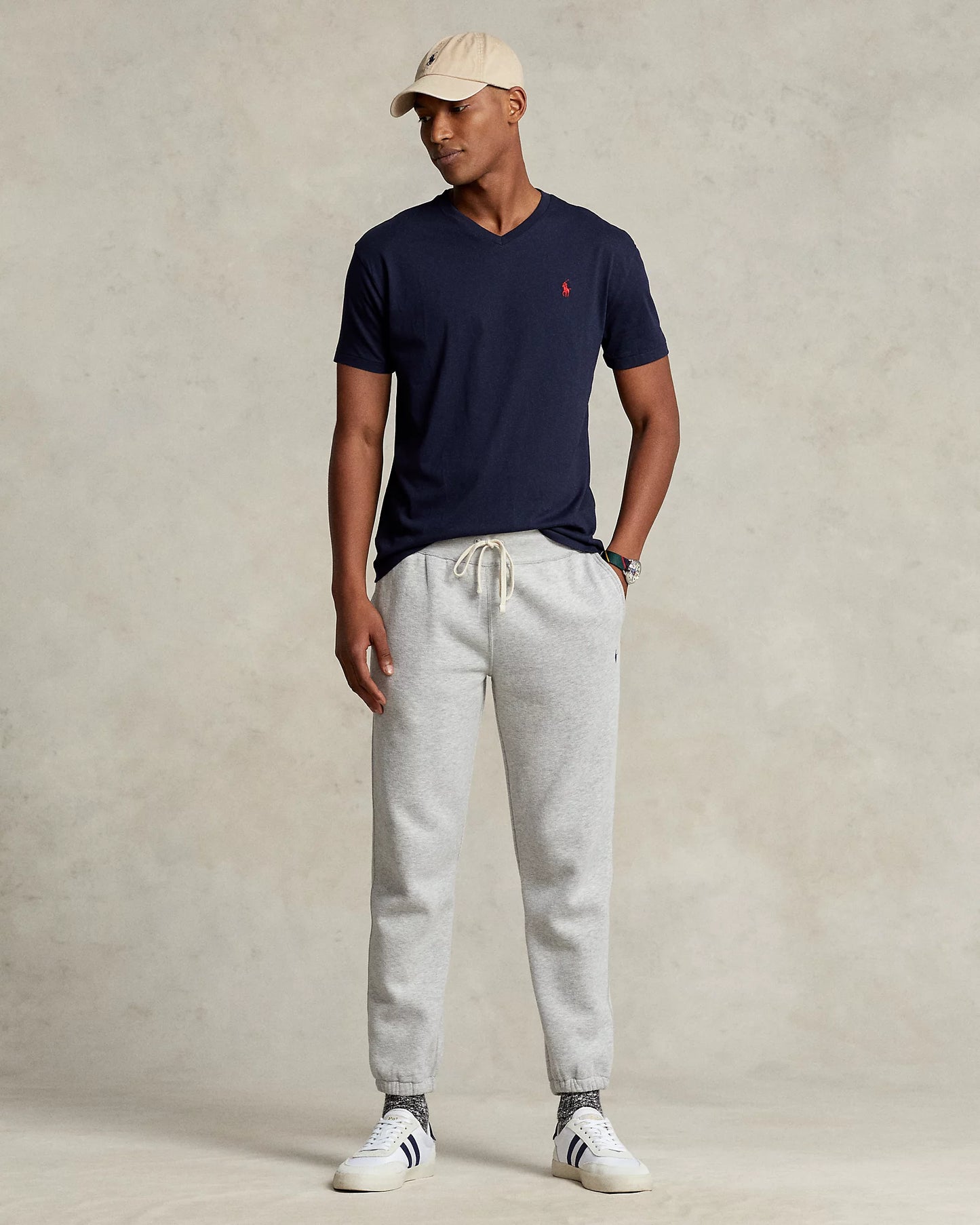 Polo Ralph Lauren Men's Classic-Fit Cotton V-Neck T-Shirt Color Ink Blue Size M