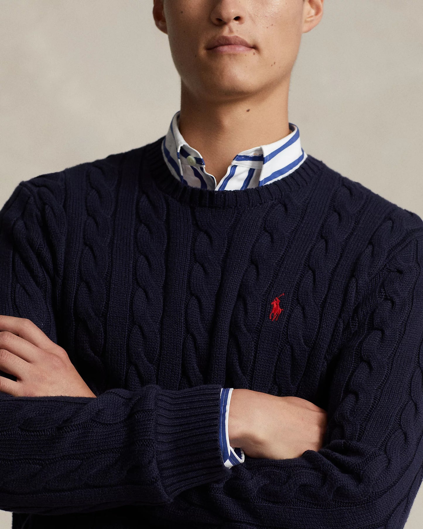 Polo Ralph Lauren Men's Cable-Knit Cotton Sweater Color Hunter Navy Size 2XL