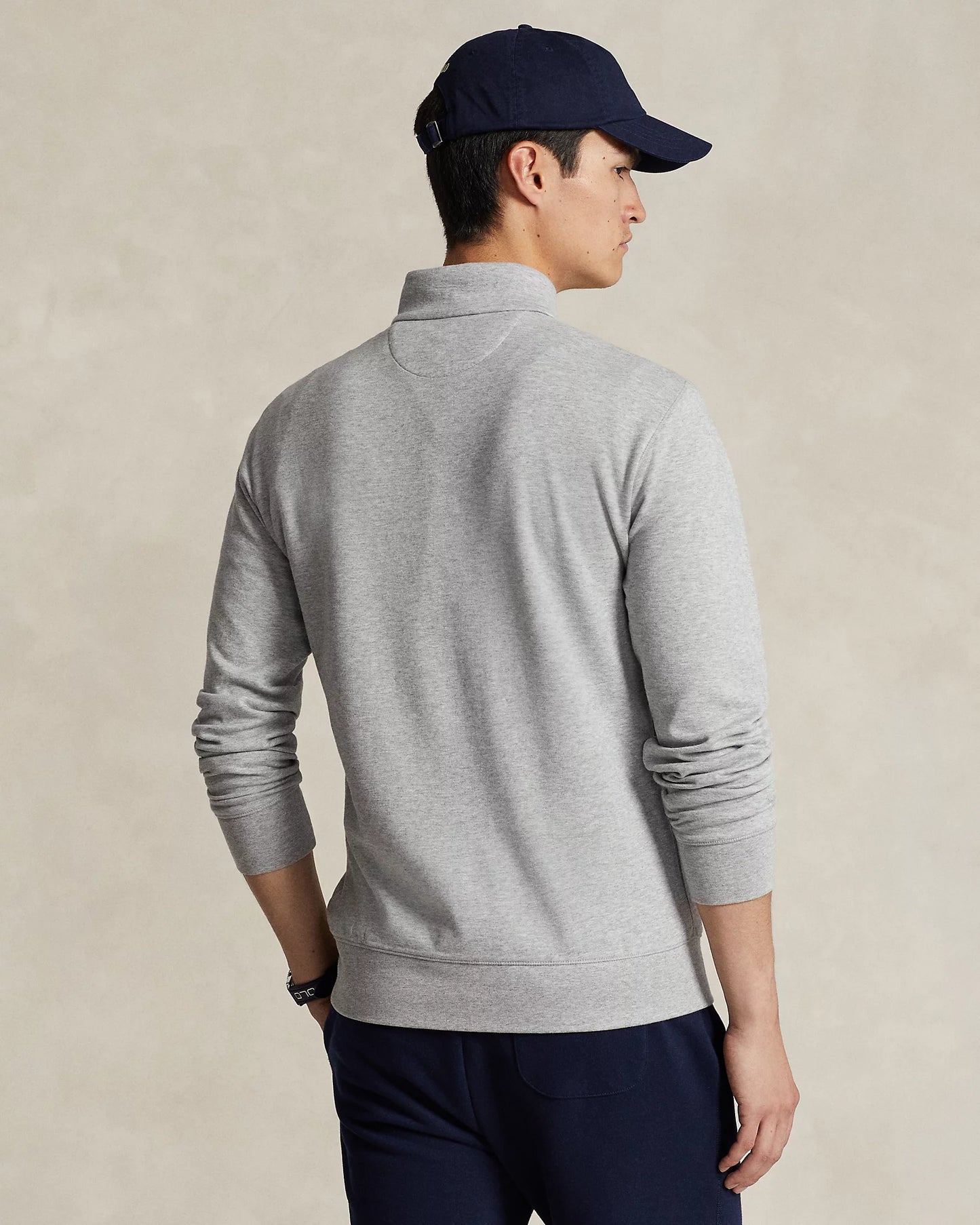 Polo Ralph Lauren Men's Luxury Jersey Quarter-Zip Pullover Color Steel Heather Size 2XL
