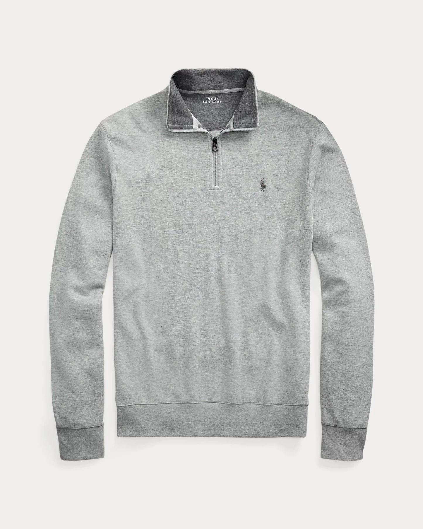 Polo Ralph Lauren Men's Luxury Jersey Quarter-Zip Pullover Color Steel Heather Size 2XL