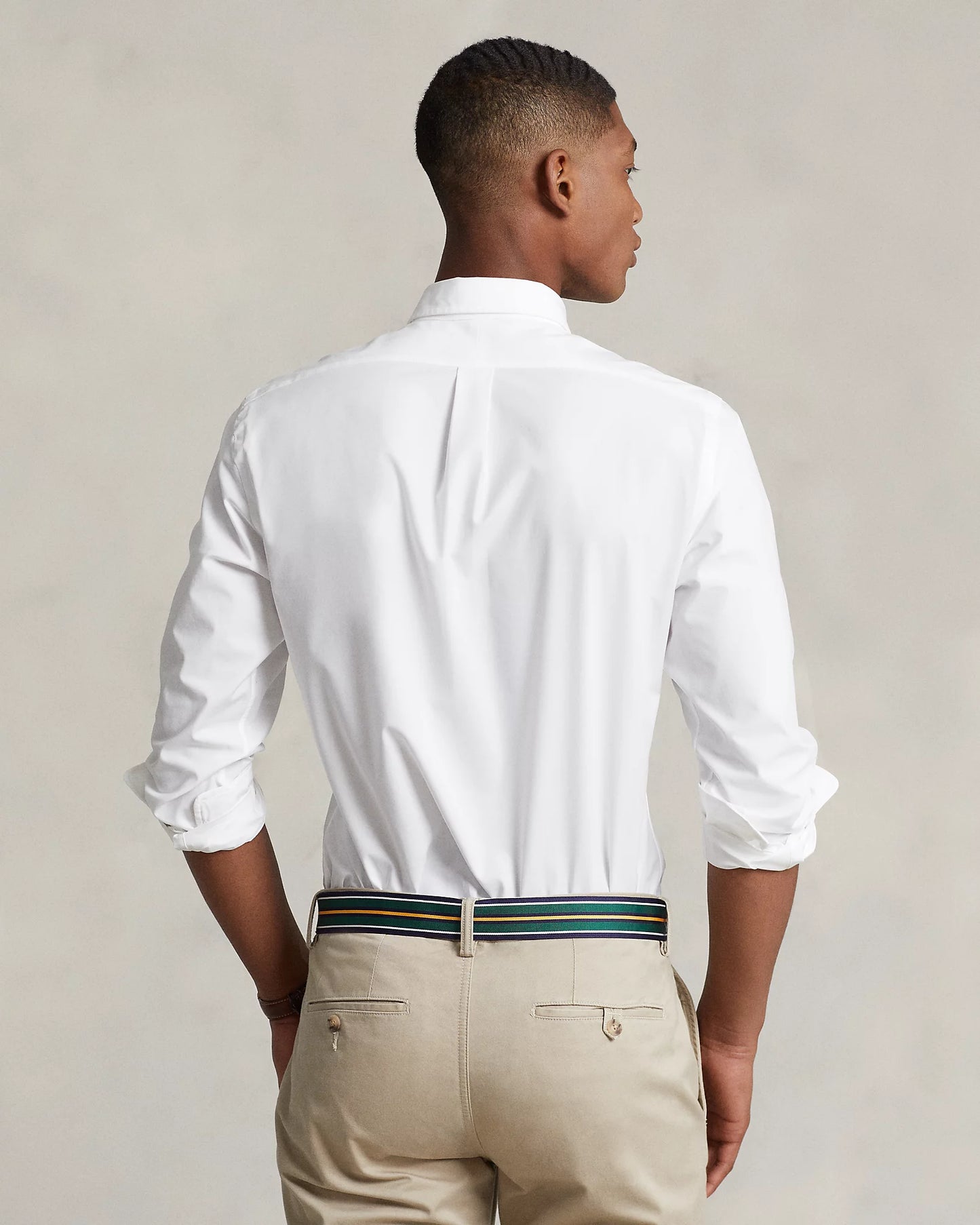 Polo Ralph Lauren Men's Classic Fit Stretch Poplin Shirt Color White Size L