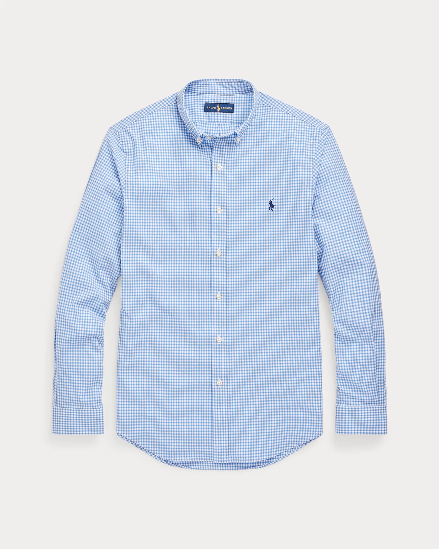 Polo Ralph Lauren Men's Slim Fit Gingham Stretch Poplin Shirt Color Blue/White Check Size S