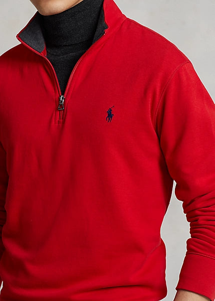 Polo Ralph Lauren Men's Luxury Jersey Quarter-Zip Pullover Color Rl 2000 Red Size L