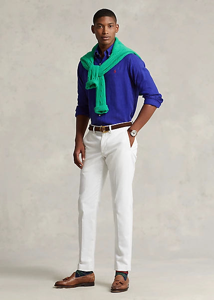 Polo Ralph Lauren Men's Classic Fit Linen Shirt Color Blue Size 2XL