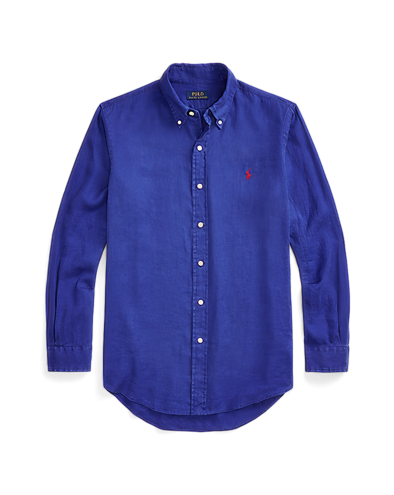 Polo Ralph Lauren Men's Classic Fit Linen Shirt Color Blue Size 2XL