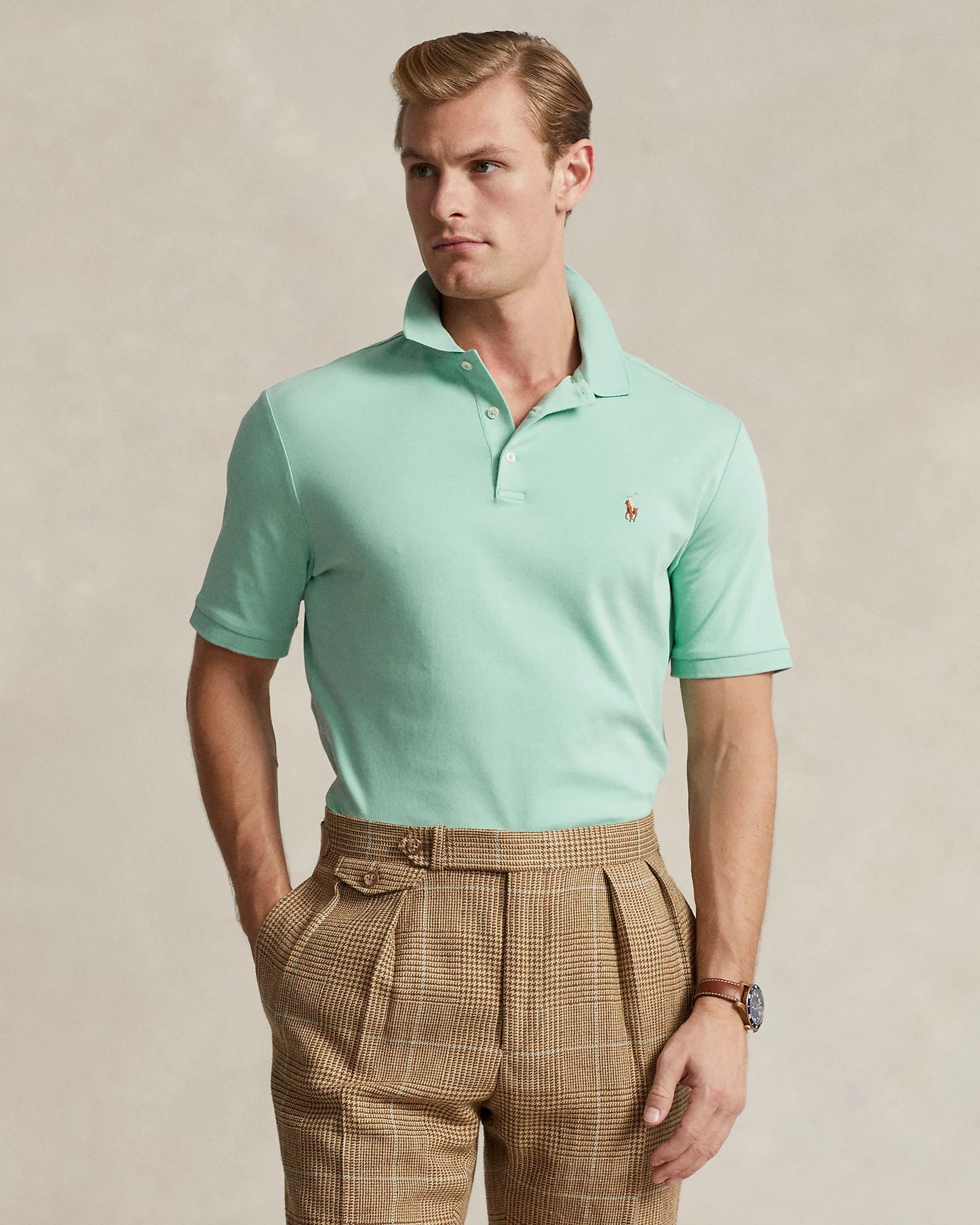 Polo Ralph Lauren Men's Classic-Fit Soft Cotton Polo Shirt Color Essex Green Size S