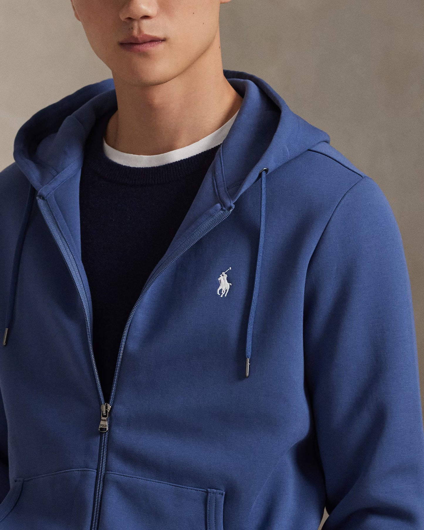 Polo Ralph Lauren Men's Double-Knit Full-Zip Hoodie Night Navy Size 2XL