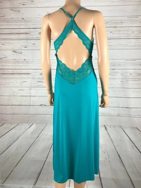 INC International Concepts Women's Lace Long Chemise Nightgown Color Turkish Tile Size XS