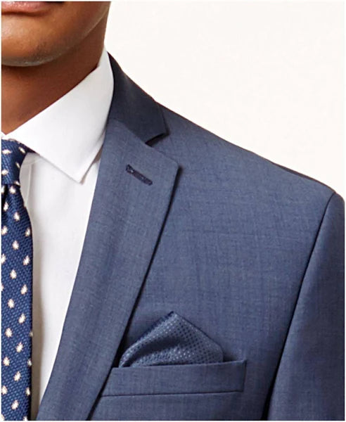 BAR III Men's Slim Fit Wrinkle Resistant Suit Separate Blazer Jacket Color Blue Size 36R