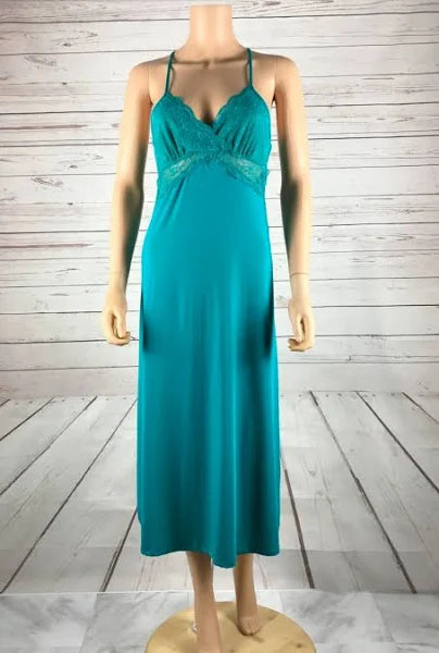 INC International Concepts Women's Lace Long Chemise Nightgown Color Turkish Tile Size XS