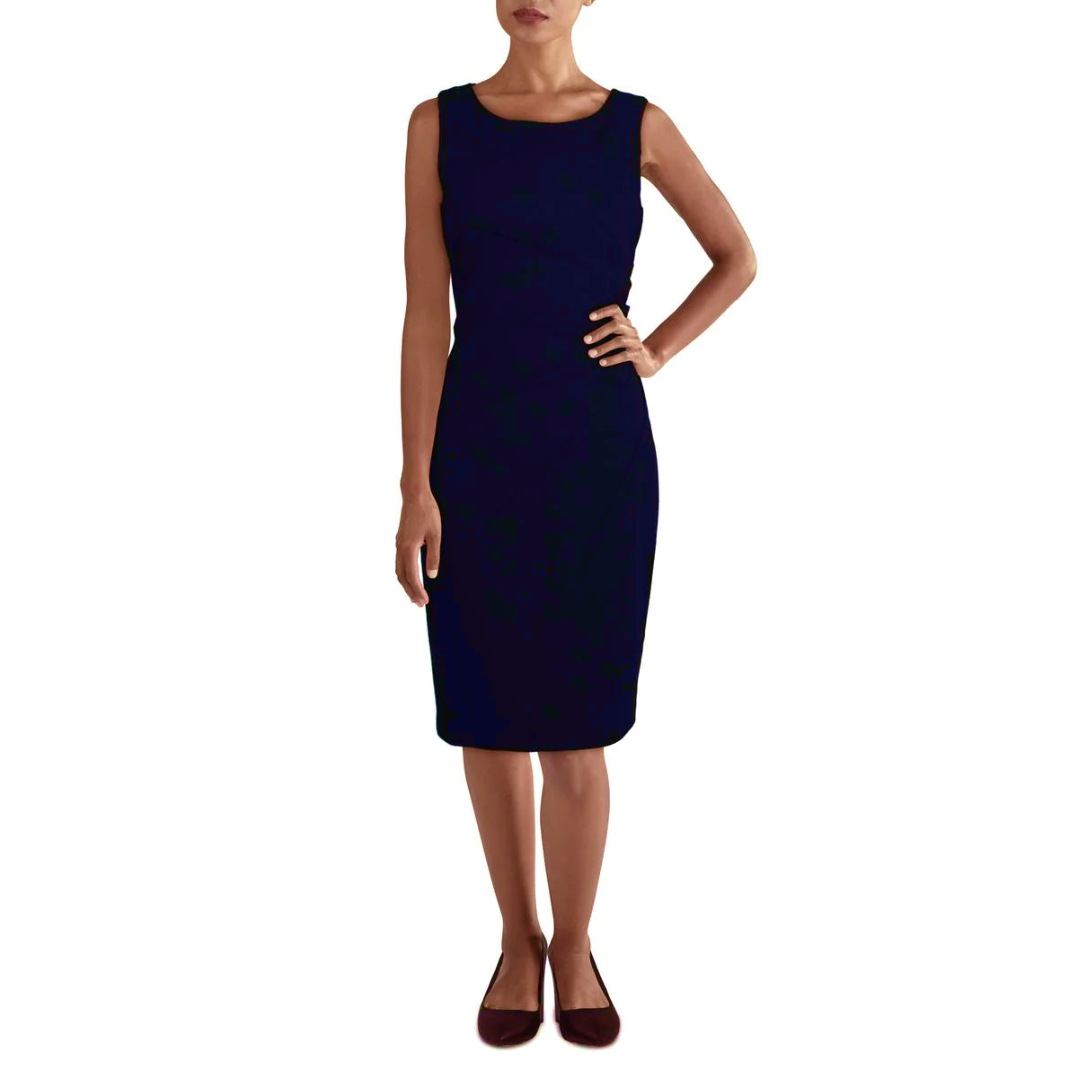 Calvin Klein Sleeveless Sunburst Sheath Dress Color Indigo Size 4