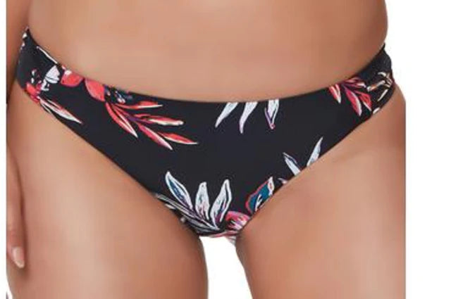 Bar III Floral-Print Hipster Bikini Bottoms Color Black Multi Size M