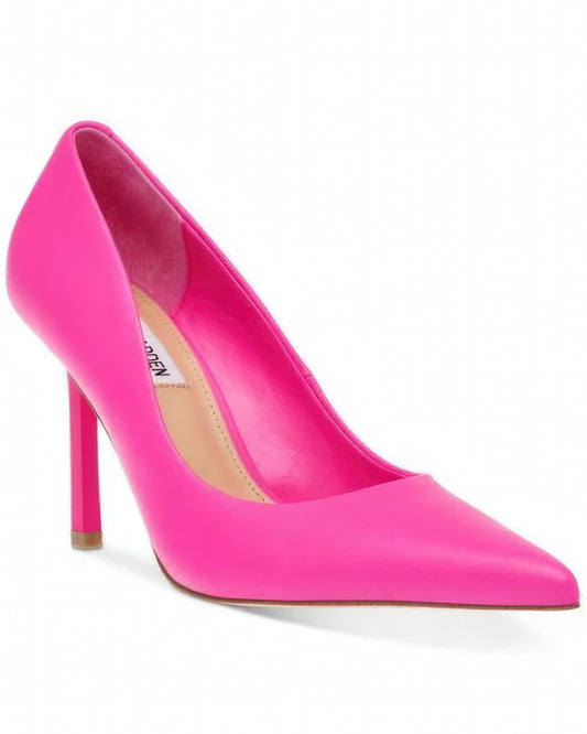 Steve Madden Women's Classie Pointed Toe Stiletto Pumps  Color Pink Leather Size 5.5M
