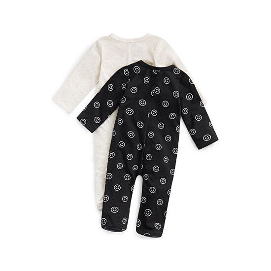 First Impressions Baby Girls & Boys Smiley Splash 2-Pk. Footed Coveralls Color Deep Black Size Newborn