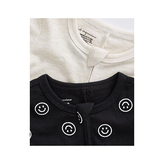 First Impressions Baby Girls & Boys Smiley Splash 2-Pk. Footed Coveralls Color Deep Black Size Newborn