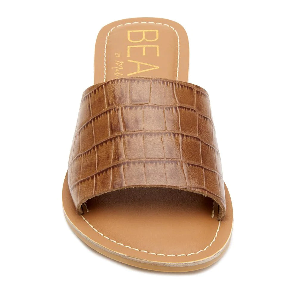 Matisse Beach by Matisse Womens Caban Slide Sandals Color Tan Croc - Leather Size 9M