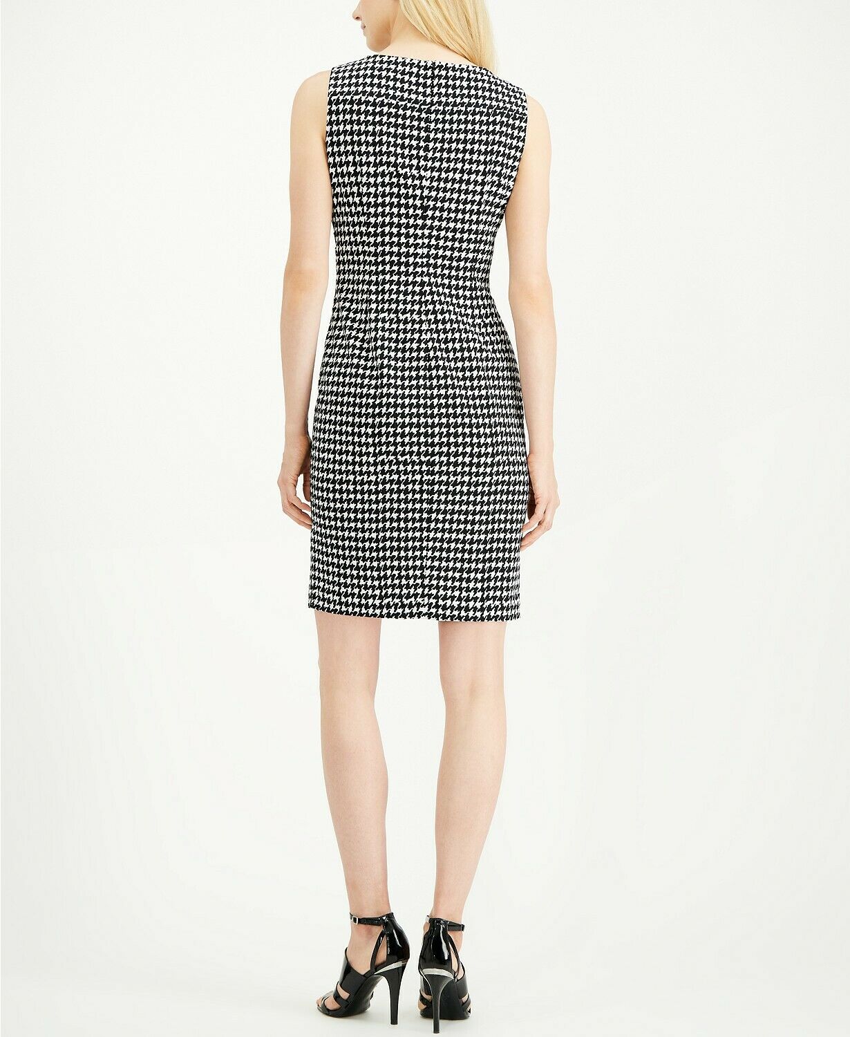 Calvin Klein Houndstooth Sheath Dress Color Black/White Size 2