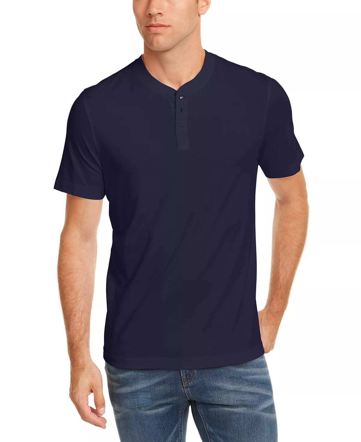Club Room Men's Solid Henley Color New Cerulean Size S