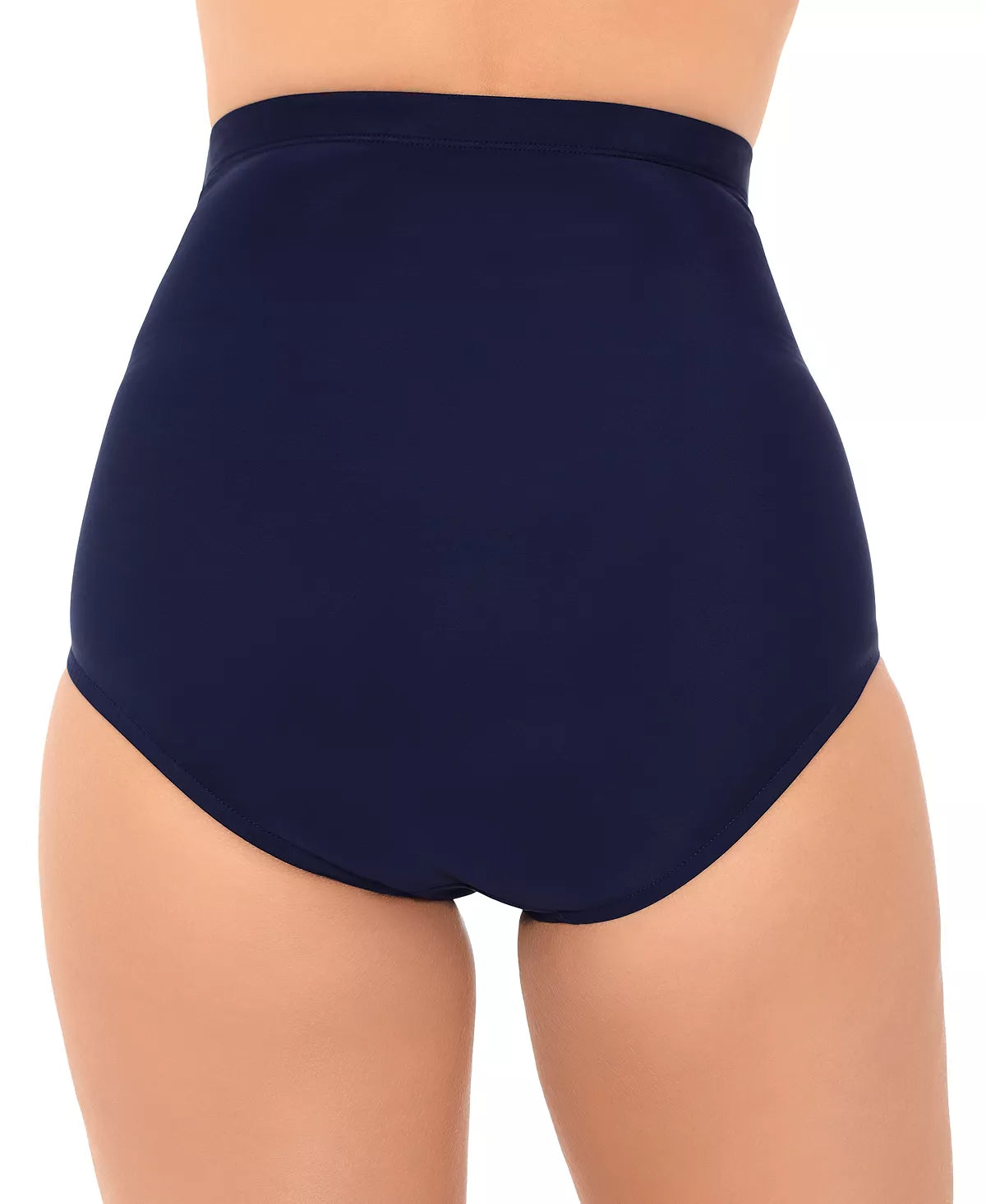 SWIM SOLUTIONS Ultra High-Waist Swim Bottoms Color Navy Size 14