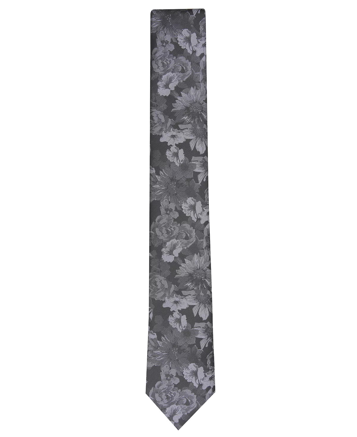 Bar III Mens Troude Skinny Floral Tie Color Black One Size