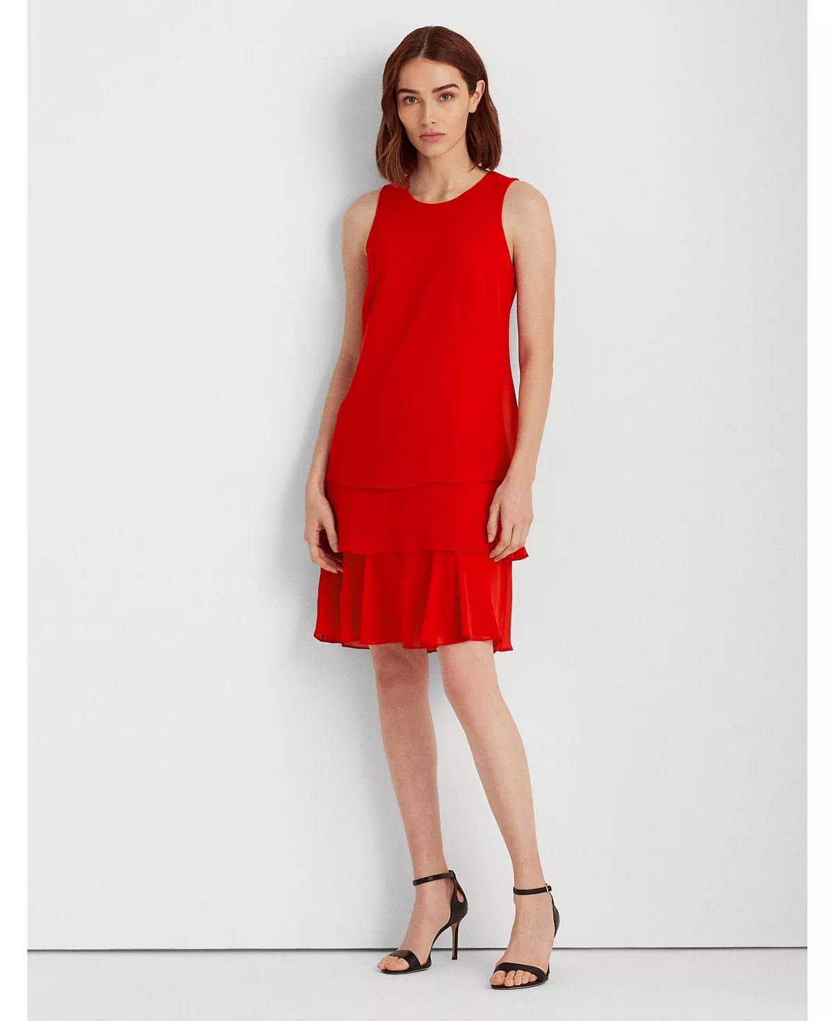 Lauren Ralph Lauren Petite Georgette Shift Dress Color Red Size 16P – DDT  Boutique