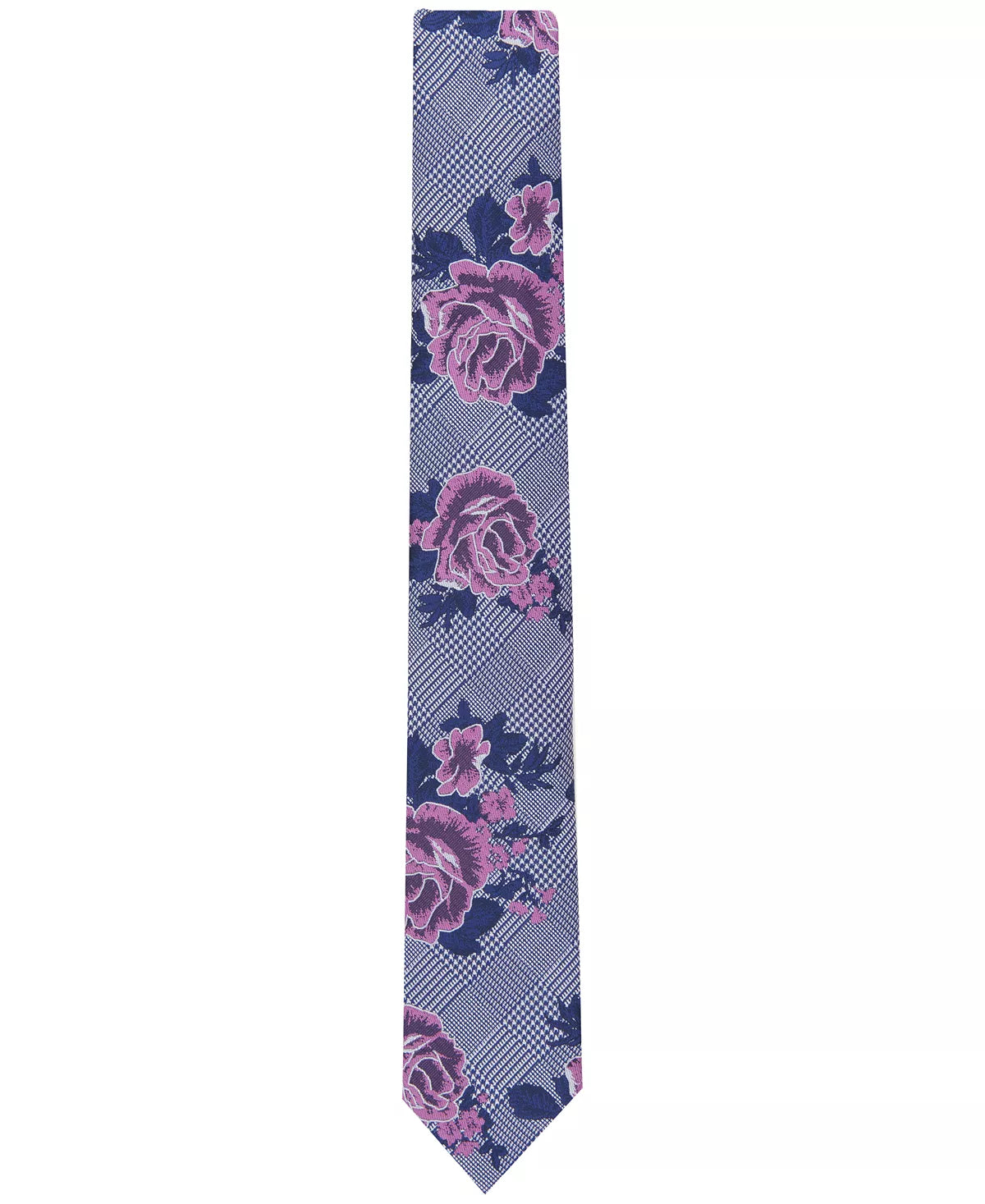 Bar III Mens Crest Floral Tie Color Red One Size