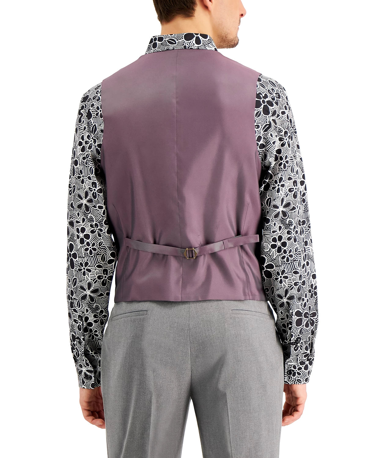 INC International Concepts Men's Slim-Fit Gray Solid Suit Vest Color Gray Size XXL