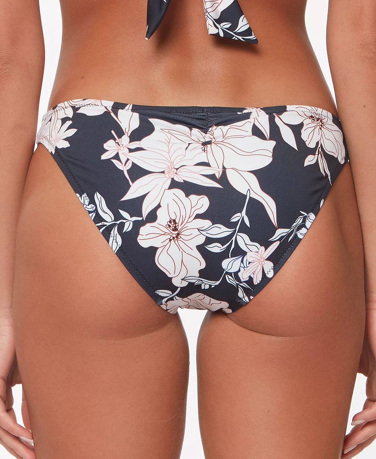 SANCTUARY Night in the Jungle Cinch Back Hipster Bikini Bottoms Color Black Size XL