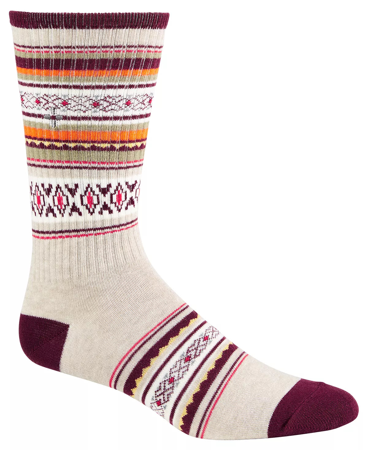 Sun Stone Mens Novelty Printed Crew Socks Color Orange ONE SIZE