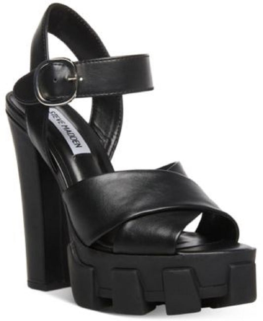 Steve Madden Womens Roxi Mega Lug Platform Sandal  Color Black Size 8.5M