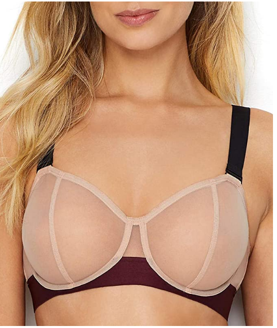 DKNY Women's Sheers Convertible Strapless Bra Color Cameo/Vamp