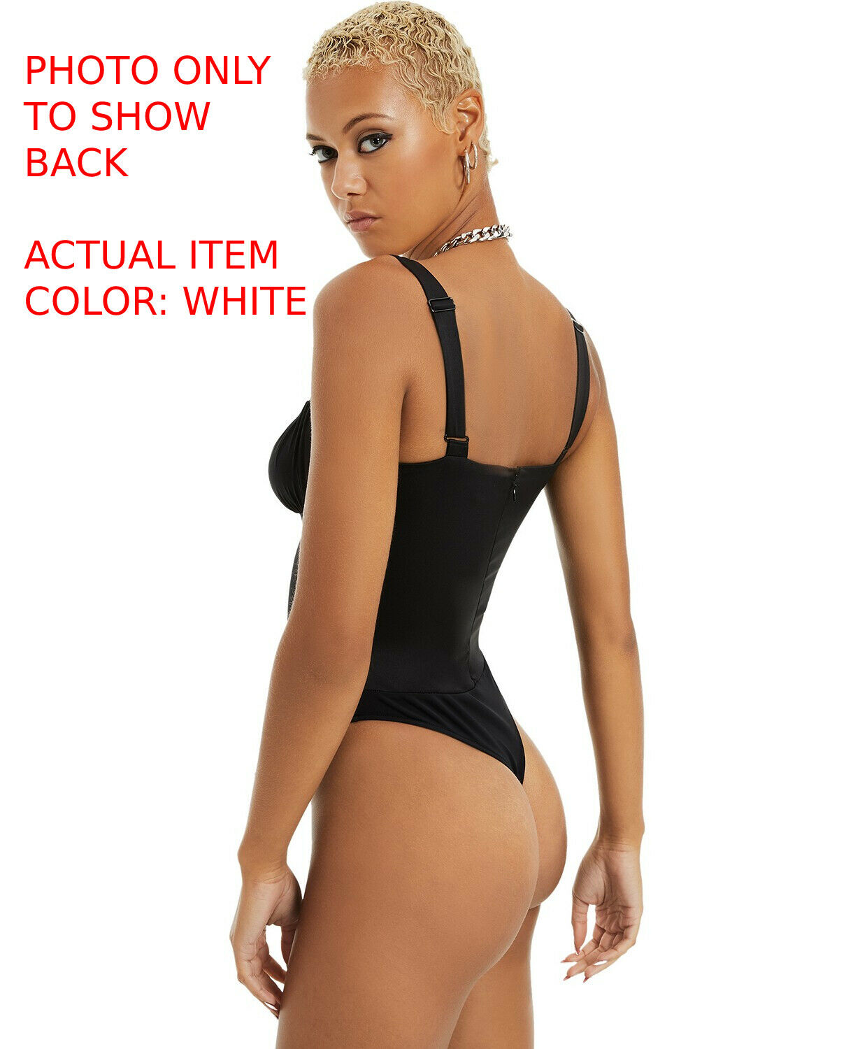 Danielle Bernstein Women's Blouse Snow Knit Satin Bodysuit Color White Size 2