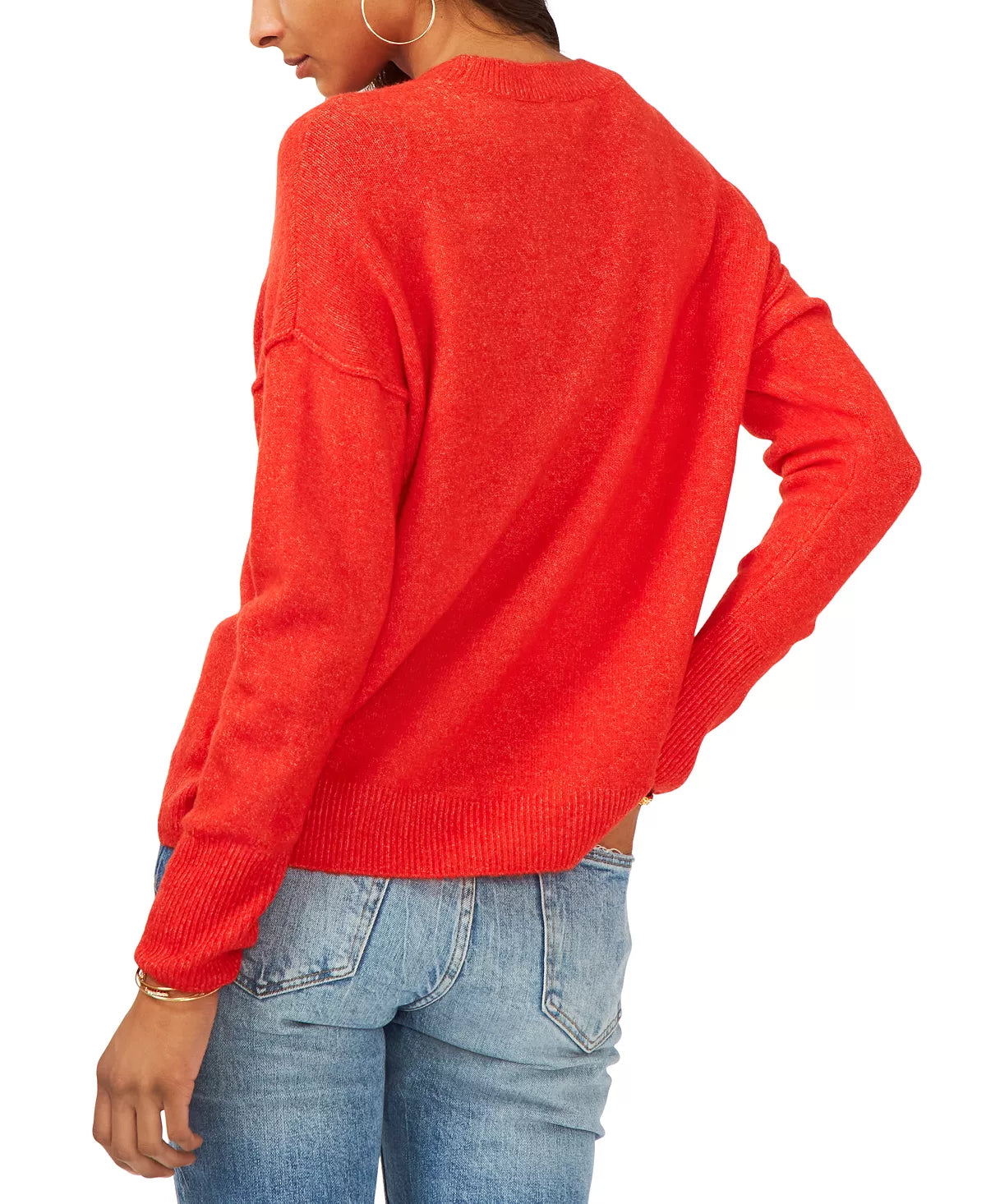 Vince Camuto Womens Long Sleeve Extend Shoulder Sweatshirt Color Crossfire Size L