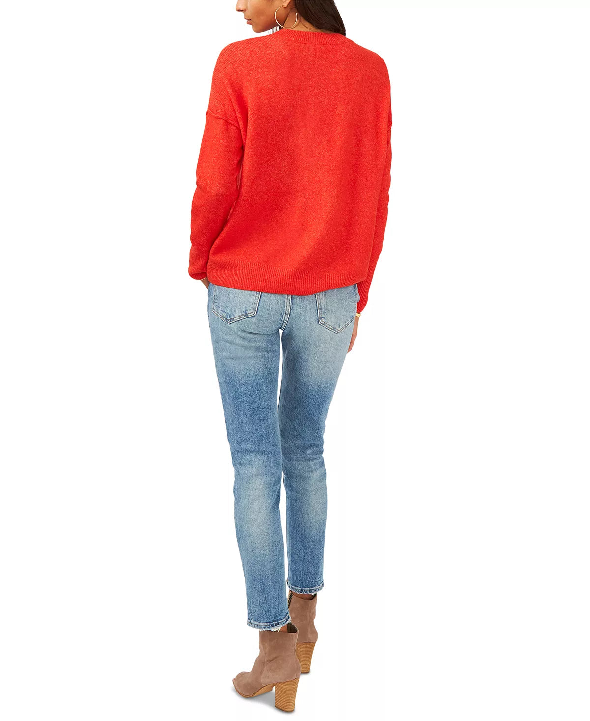 Vince Camuto Womens Long Sleeve Extend Shoulder Sweatshirt Color Crossfire Size L