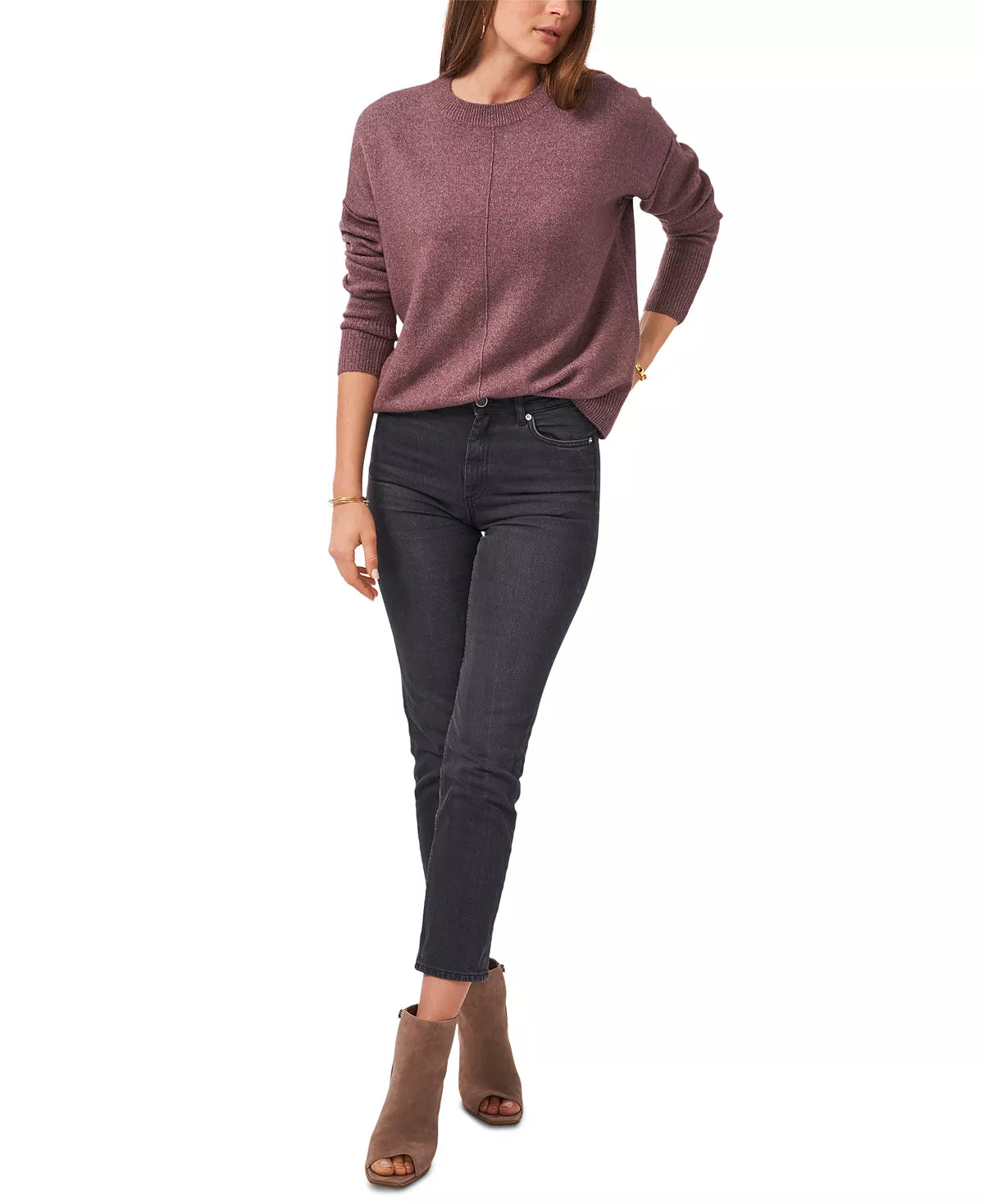 VINCE CAMUTO Womens Long Sleeve Extend Shoulder Sweater Color Cuddle Size XXS