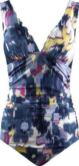 DKNY Printed Mesh-Trim One-Piece Swimsuit Multicolor Size 16