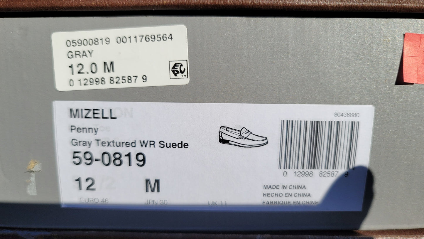 Johnston & Murphy Mizell Penny Loafers Gray - Size 12M