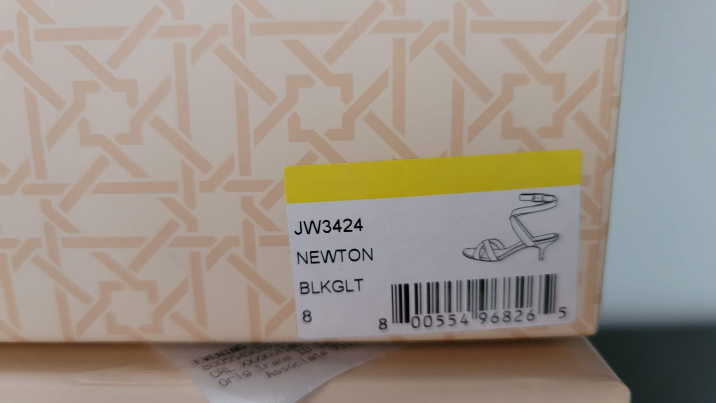 Jewel Badgley Mischka Women's Newton Heeled Sandal Size: 8M Color: Black Glitter