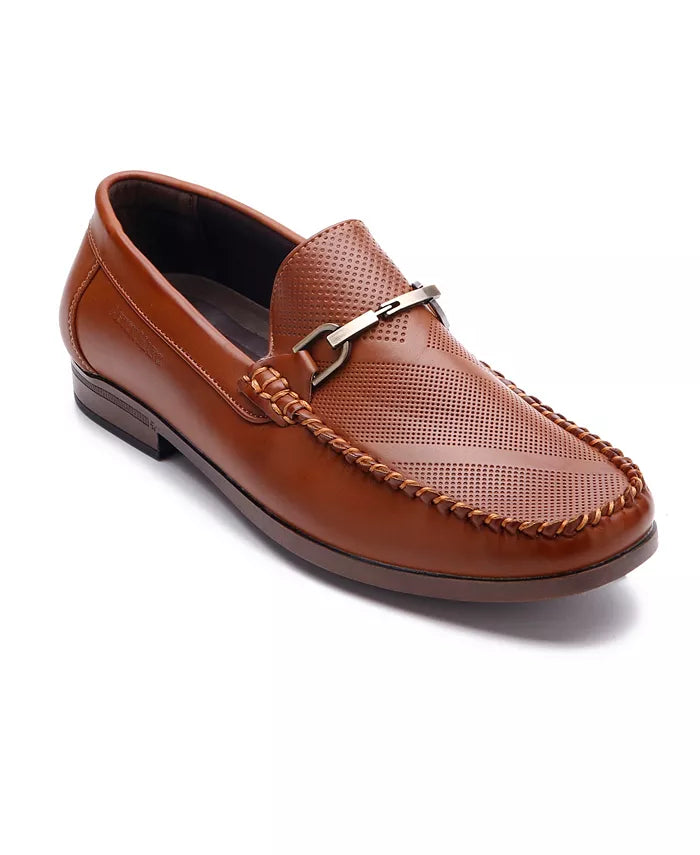 Aston Marc Men's Perforated Buckle Loafer Color Tan Size 10M