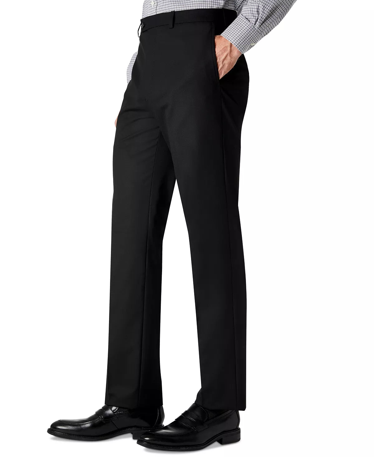LAUREN RALPH LAUREN Men's Classic-Fit Flat-Front Dress Pants Color Black Solid W42xL32
