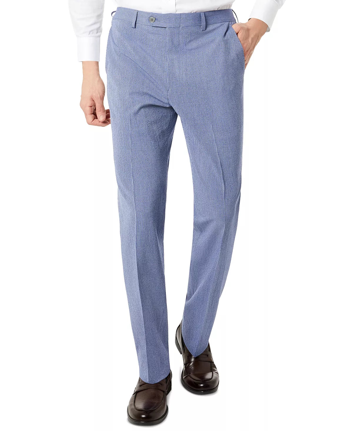 Lauren Ralph Lauren Mens Classic-Fit Plaid Pants Color Grey/Blue W30xW30