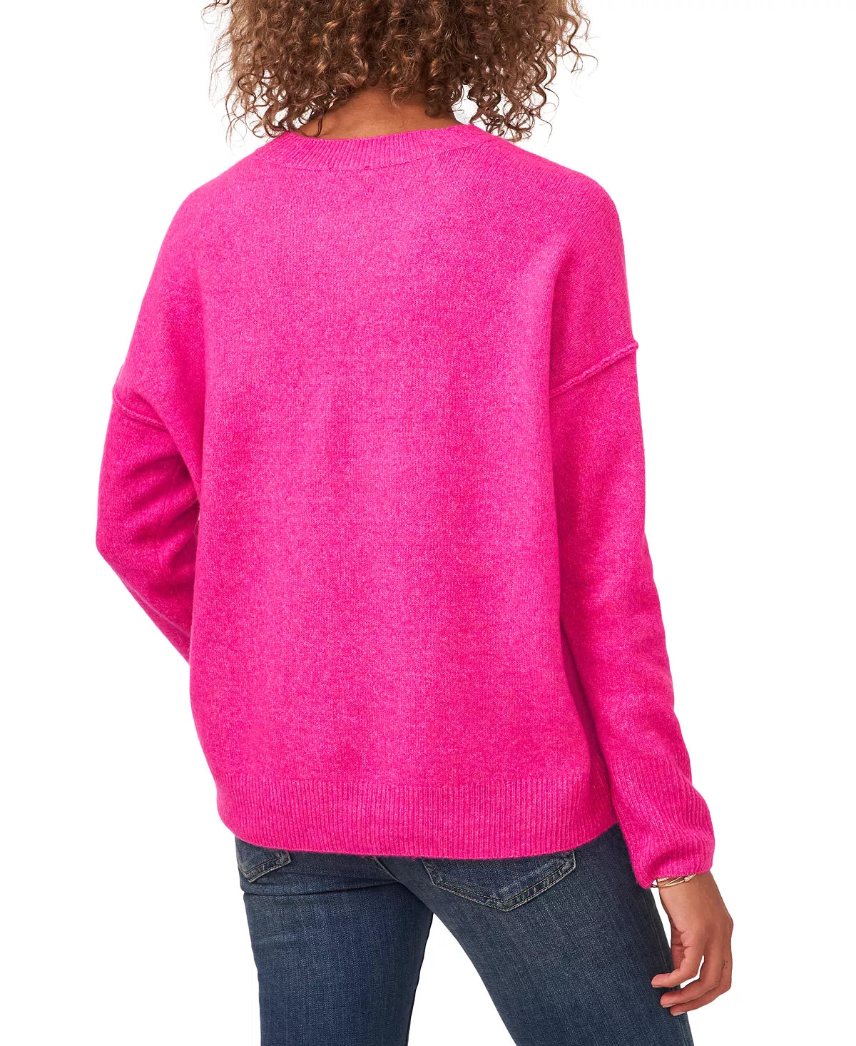 Vince Camuto Women's Long Sleeve Extend Shoulder Sweatshirt Color Frenzy Size S
